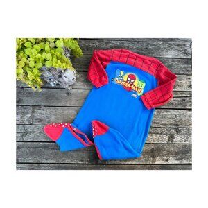 Y2K Marvel Babies Spiderman Sleeper Pajamas Red Blue Sz 24M